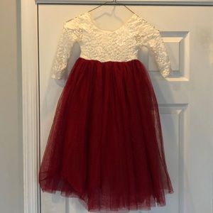 Beautiful toddler Christmas dress - full length toddler girl Christmas dress
